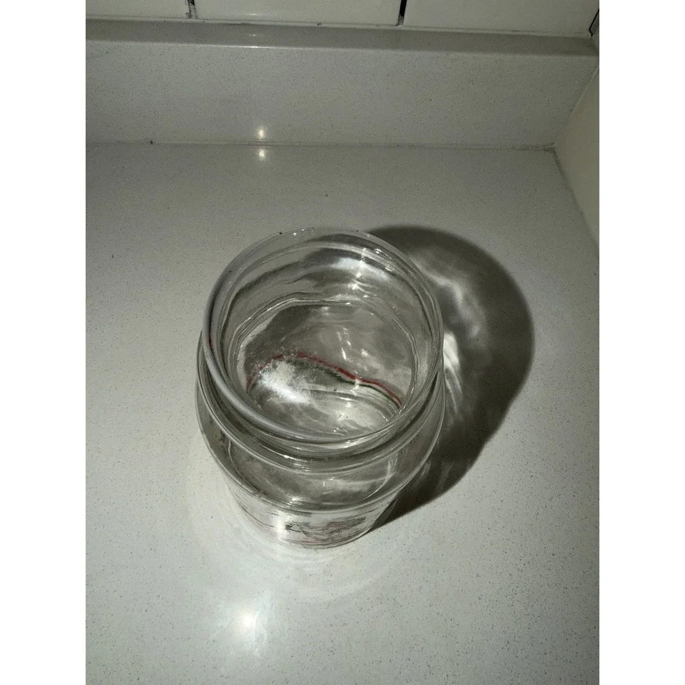 Libbey Apothecary Glass Jar W/Lid Christmas Goose & Wreath VINTAGE EUC